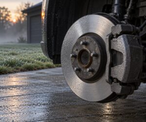 what causes squeaky brakes in the morning