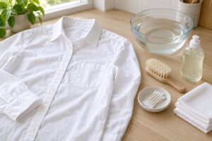 how to remove stains from a white shirt