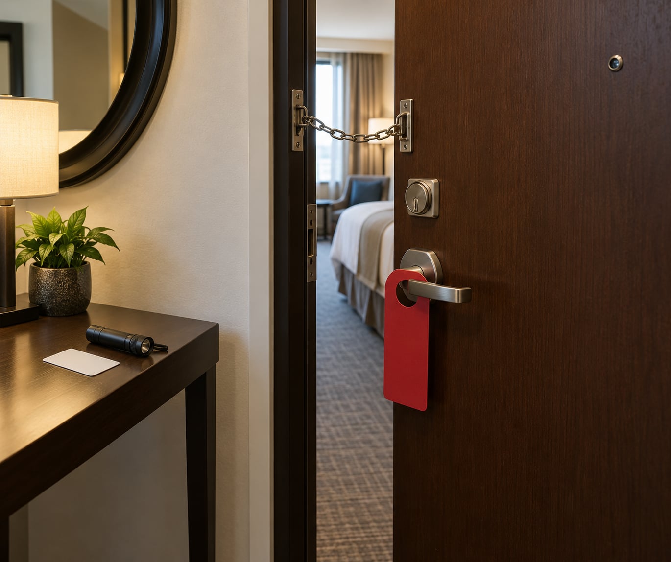 how to stay safe in a hotel room
