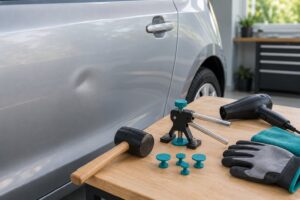 how to get a dent out of a car door
