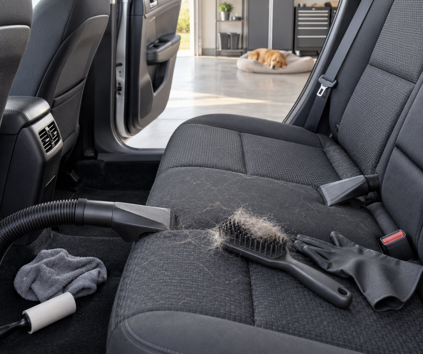 how to get dog hair out of car seats
