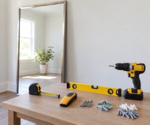 how to hang a heavy mirror on drywall