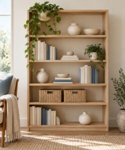 how to style a bookshelf that looks organized