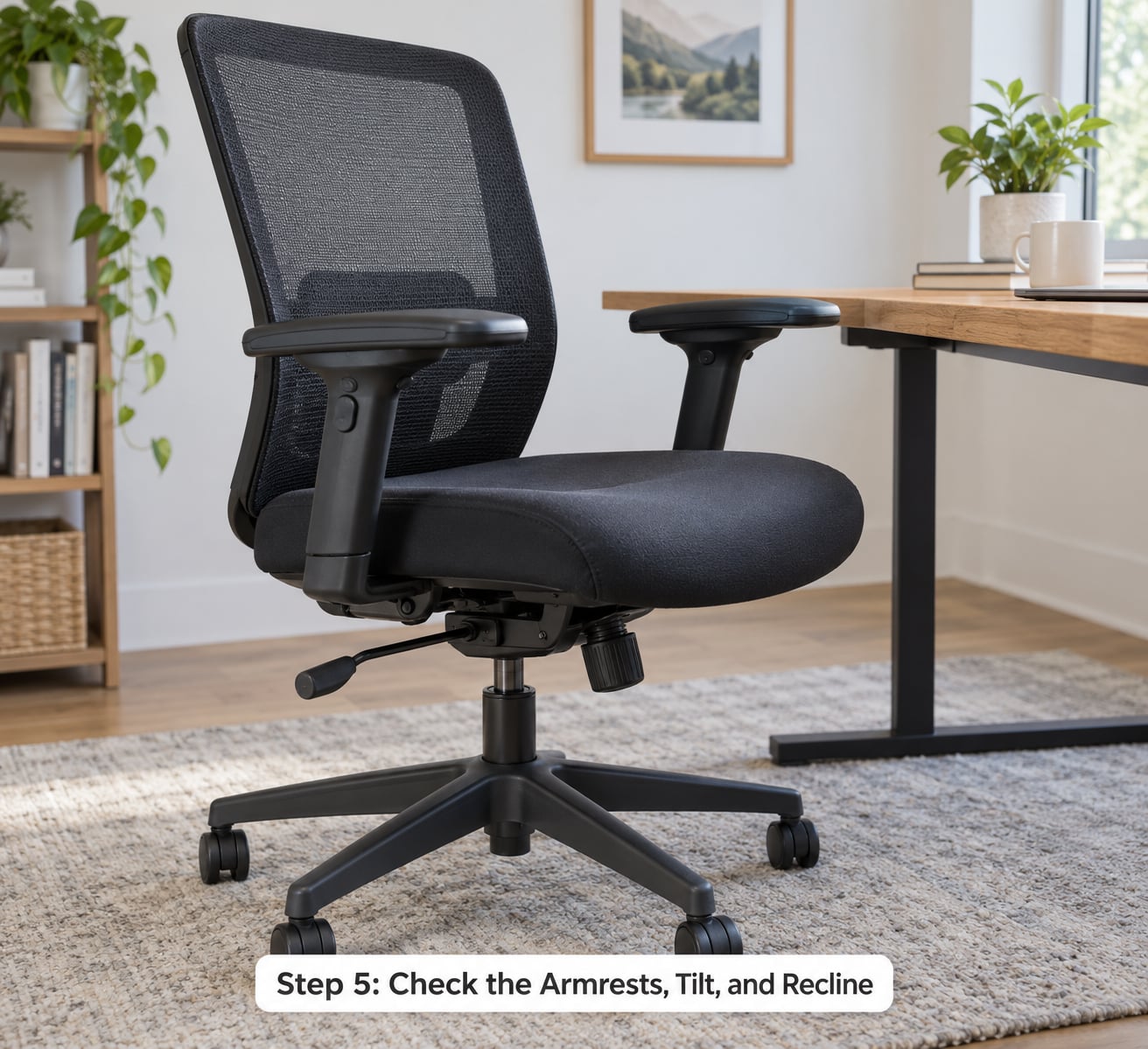 Step 5: Check the Armrests, Tilt, and Recline