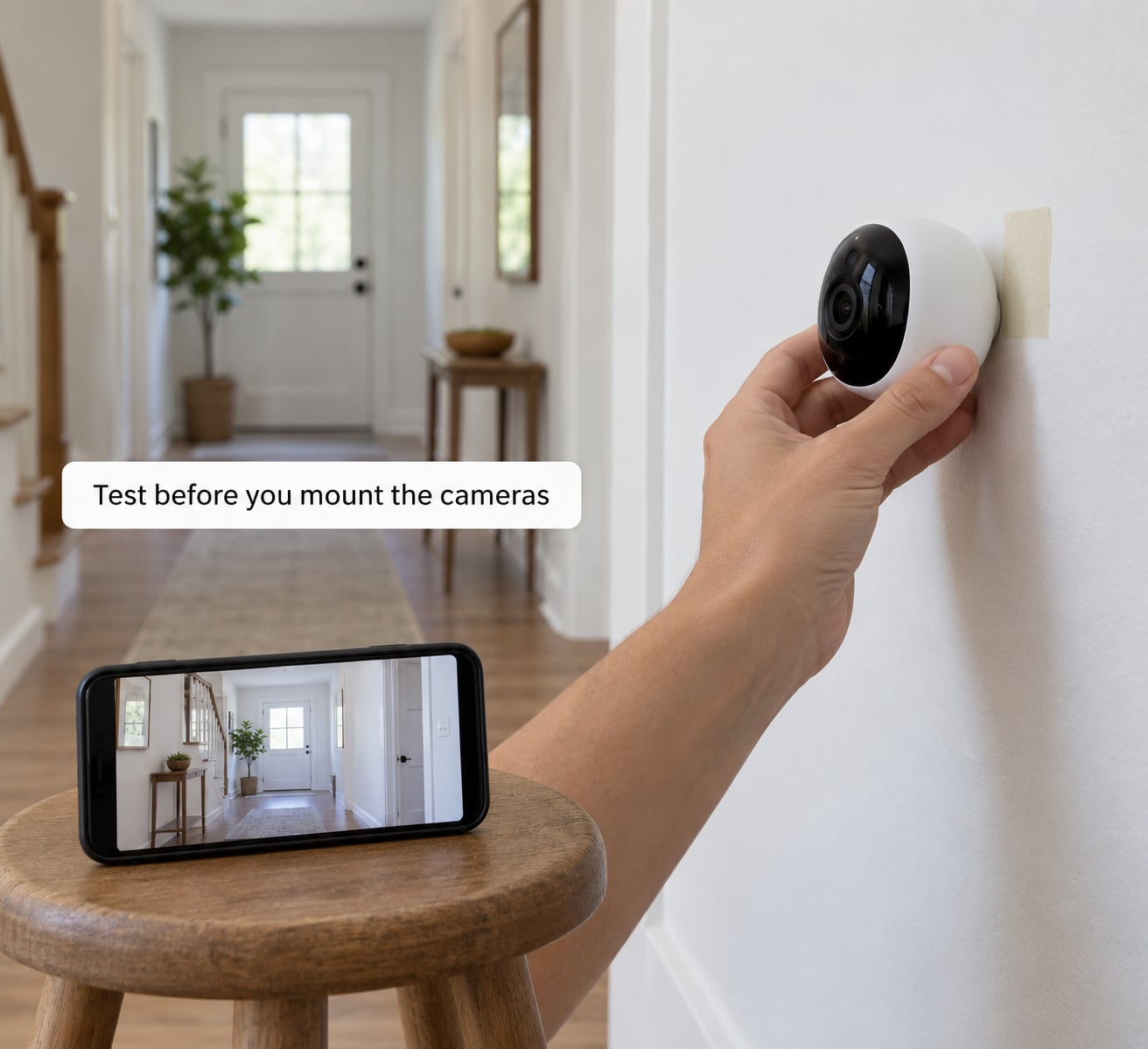 Test before you mount the cameras