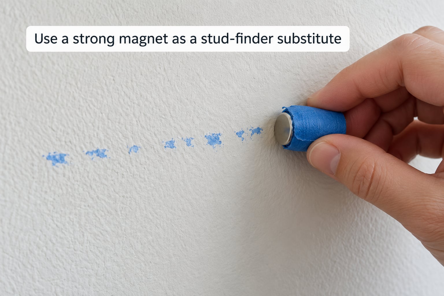 Use a strong magnet as a stud-finder substitute