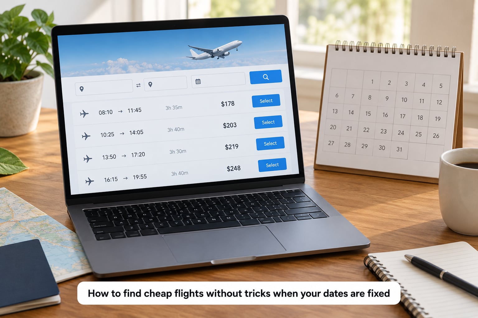 How to find cheap flights without tricks when your dates are fixed