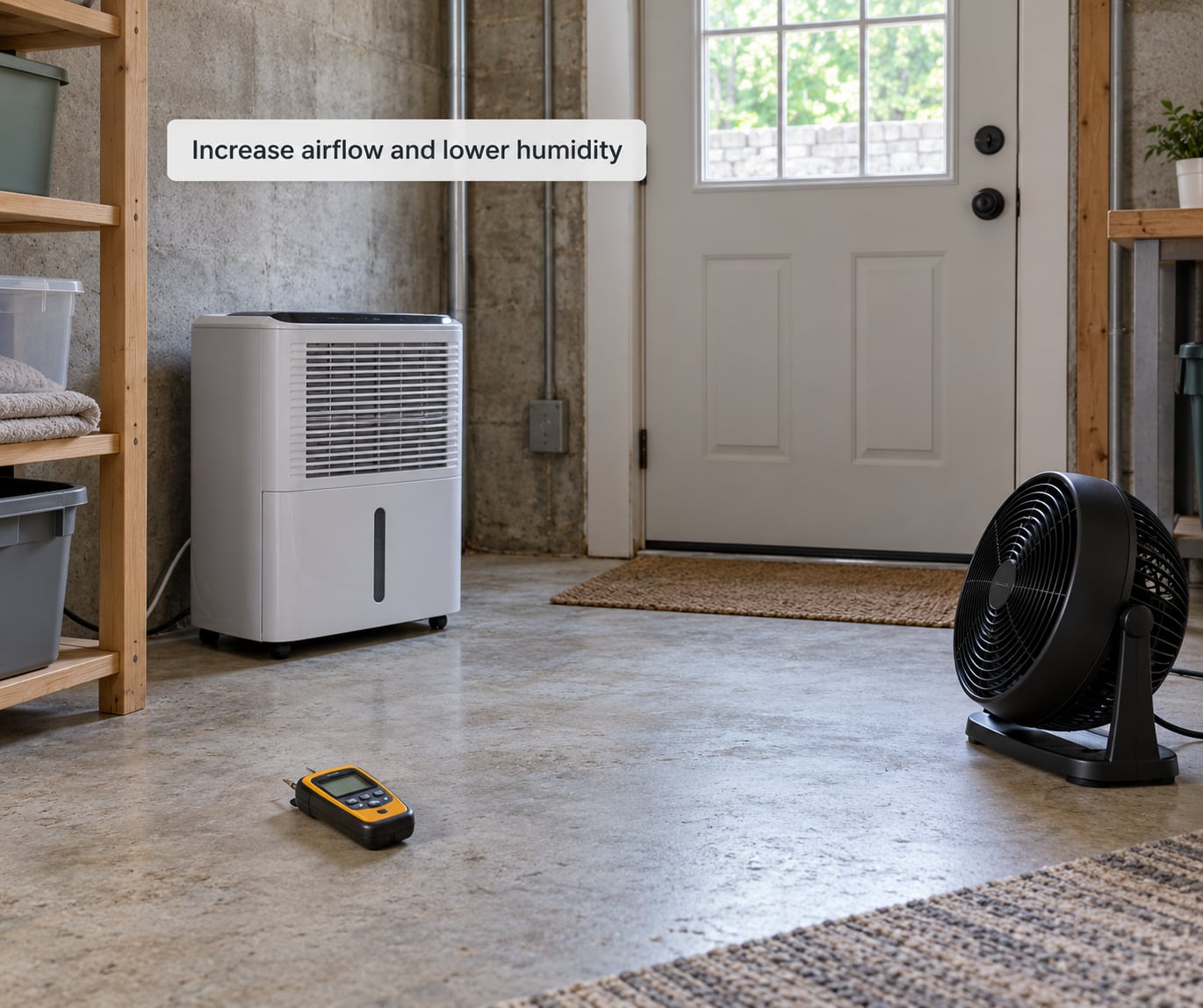 Increase airflow and lower humidity