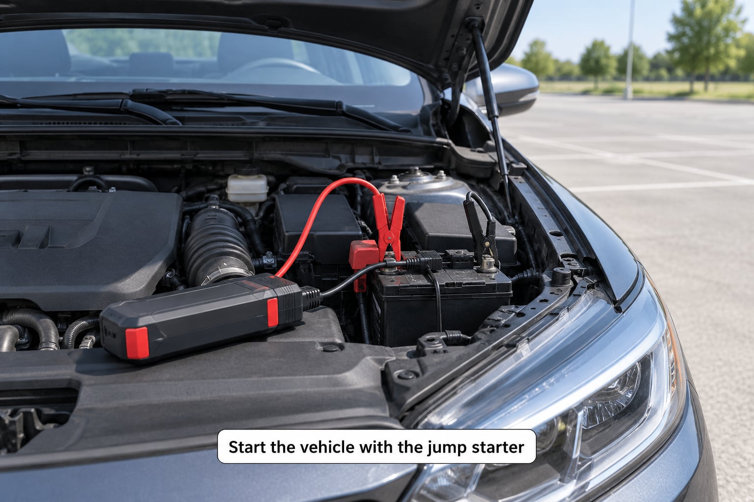 Start the vehicle with the jump starter