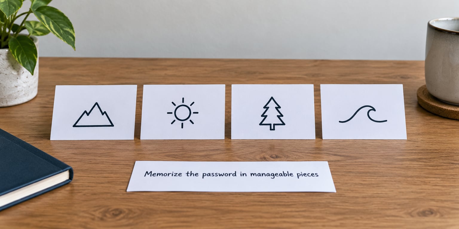 Memorize the password in manageable pieces