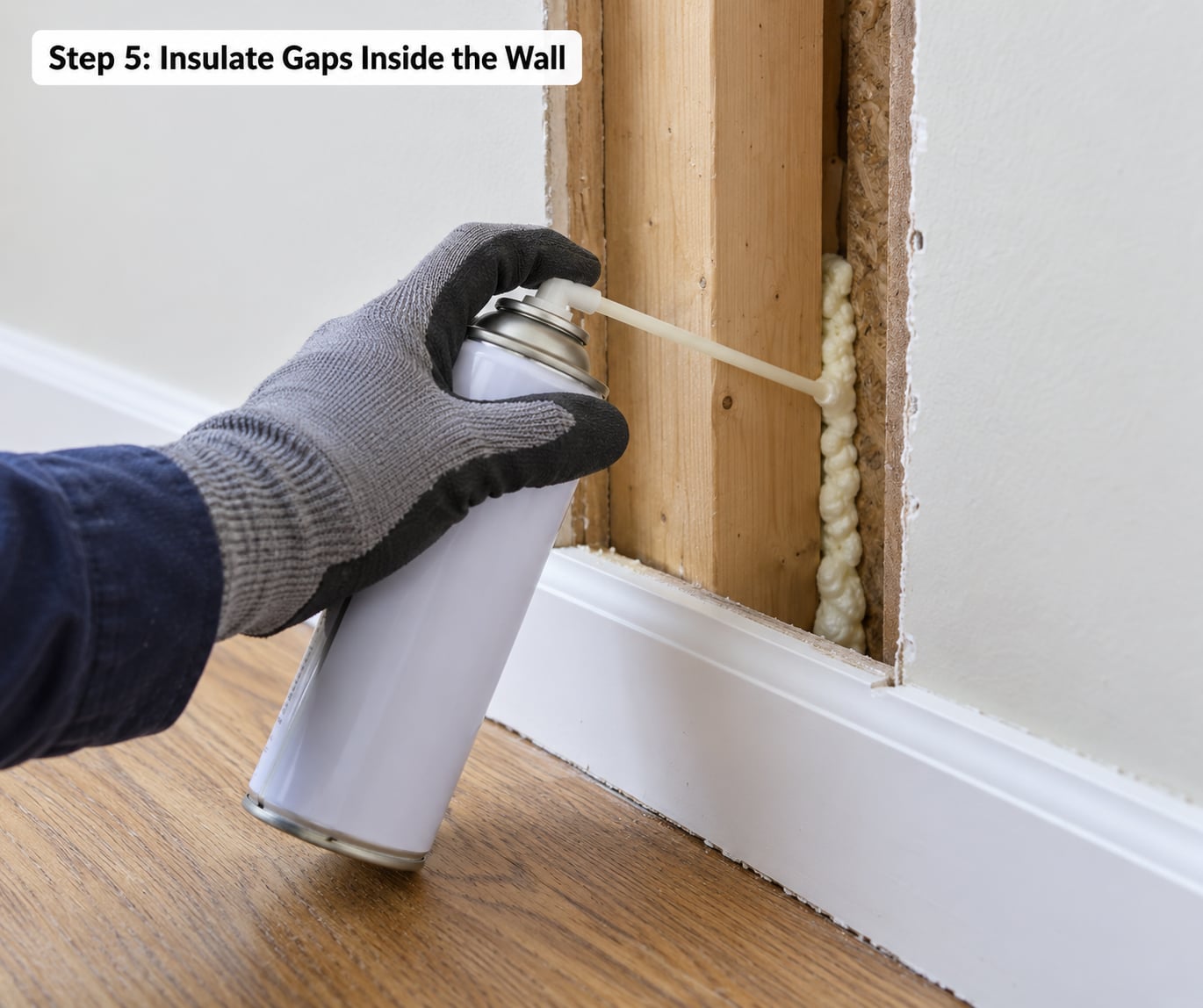 Step 5: Insulate Gaps Inside the Wall