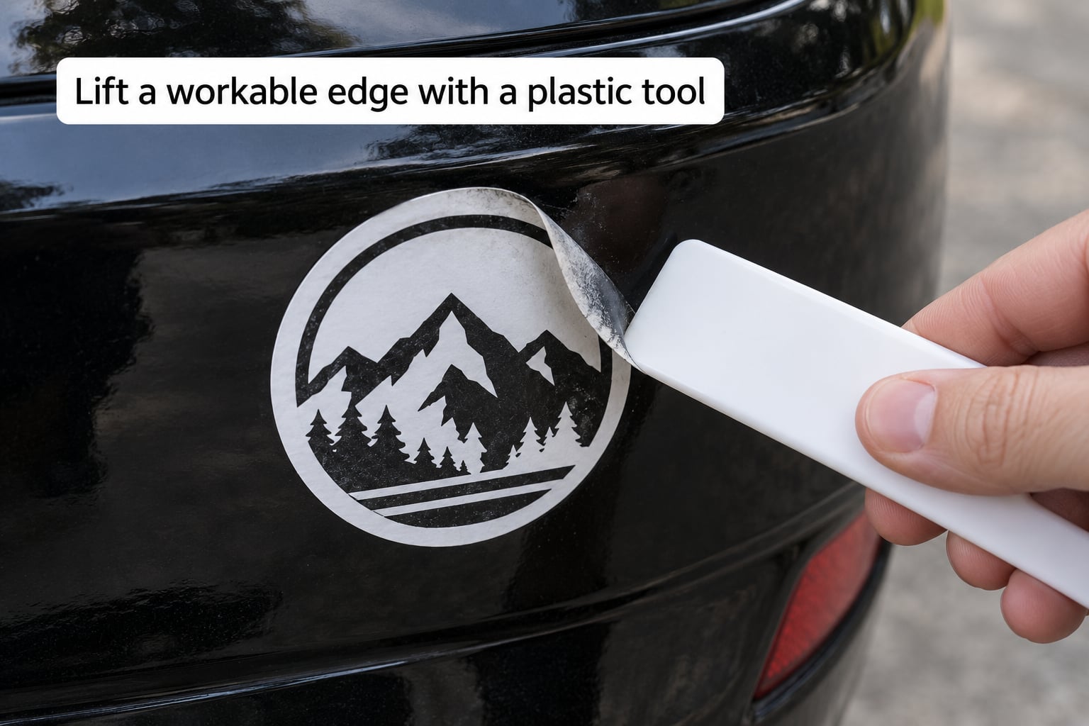 Lift a workable edge with a plastic tool
