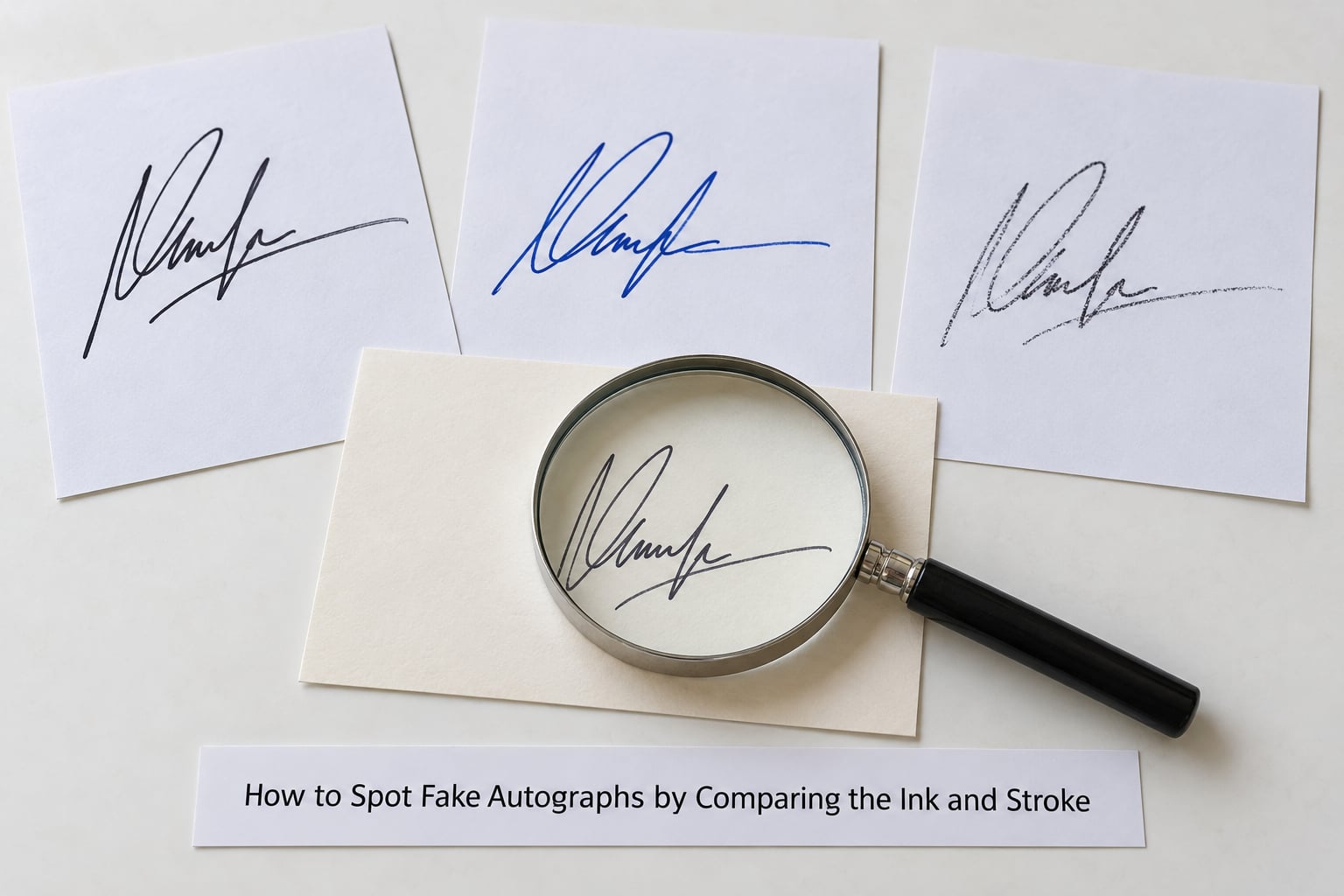 How to Spot Fake Autographs by Comparing the Ink and Stroke