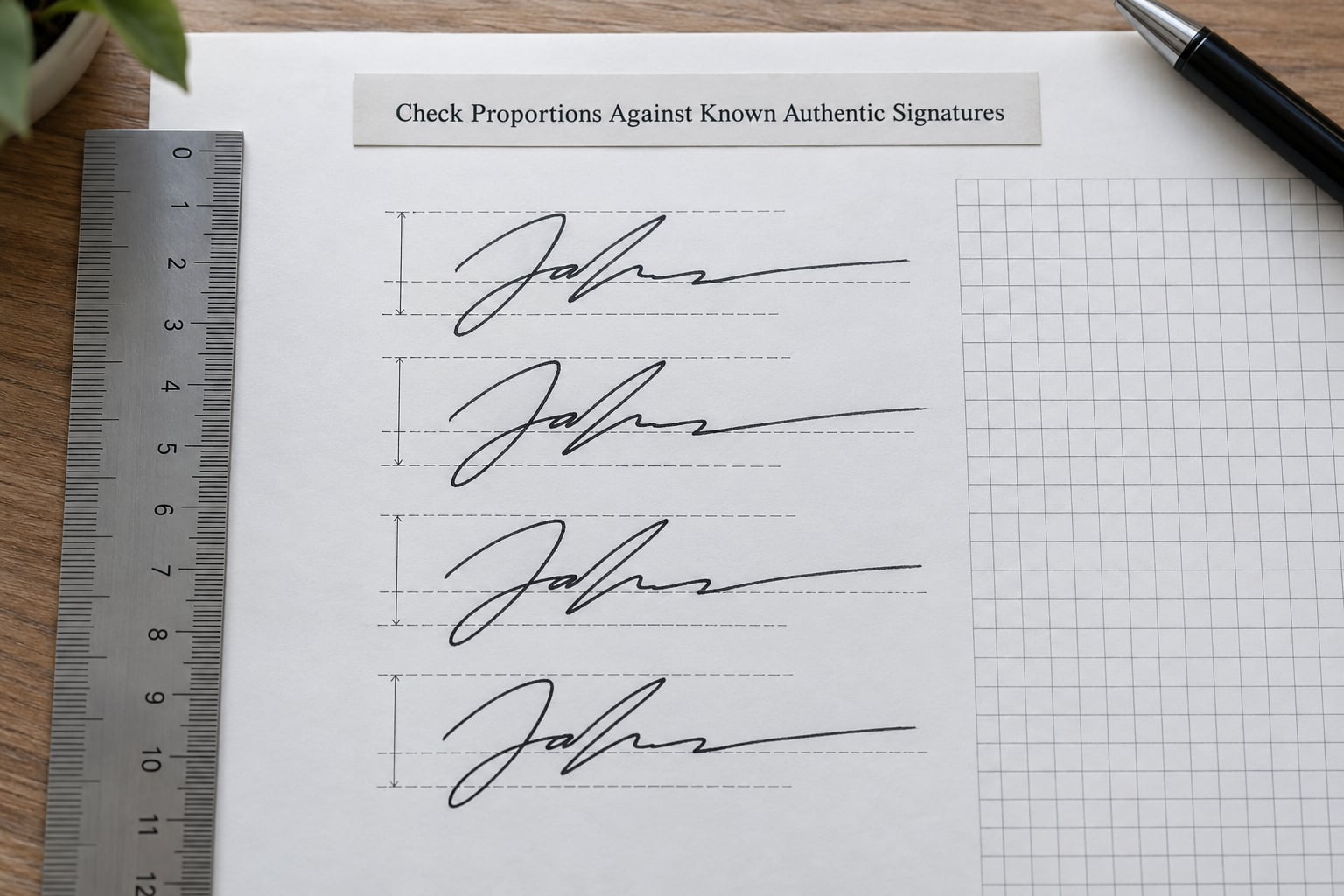 Check Proportions Against Known Authentic Signatures
