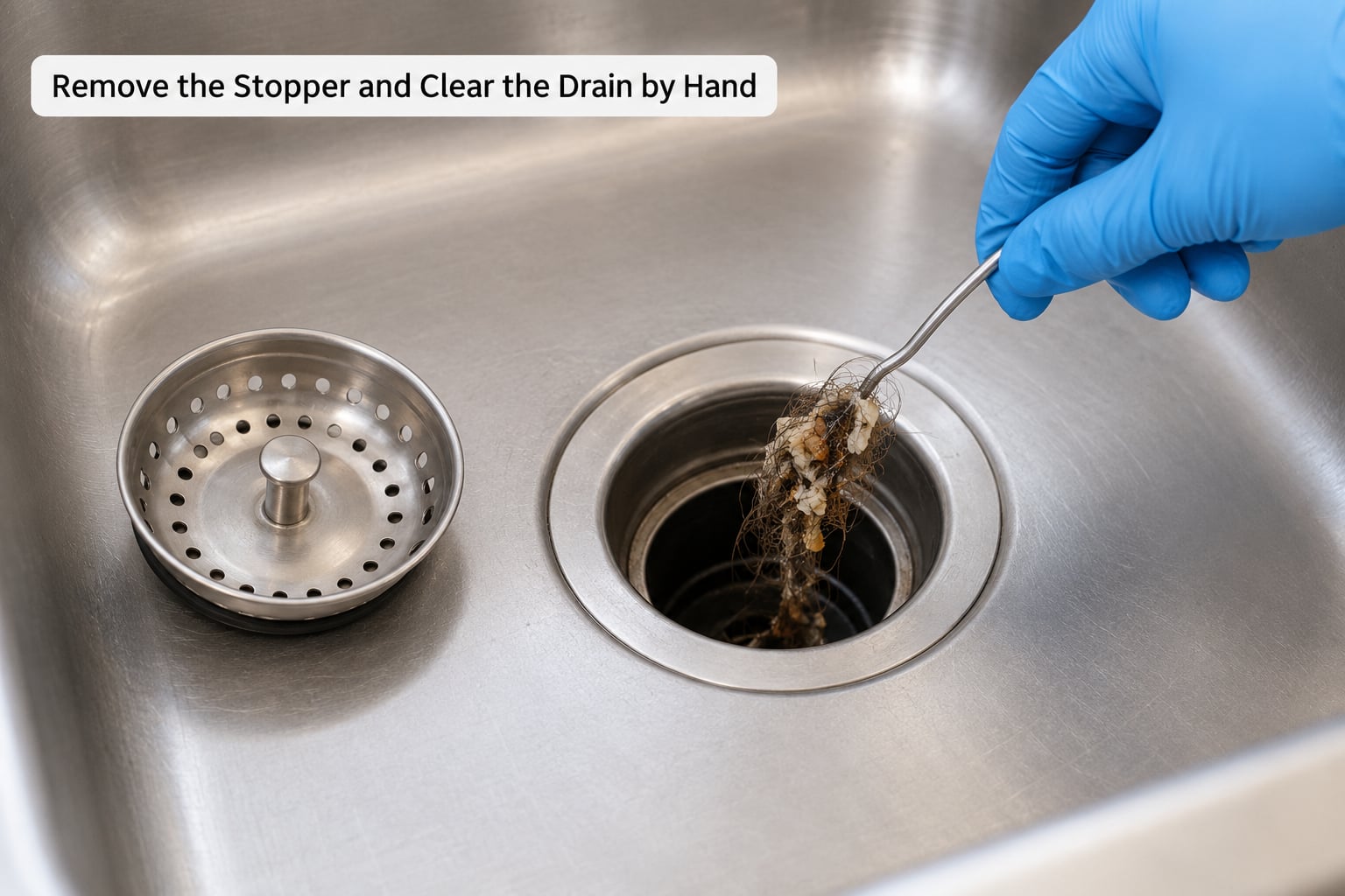 Remove the Stopper and Clear the Drain by Hand