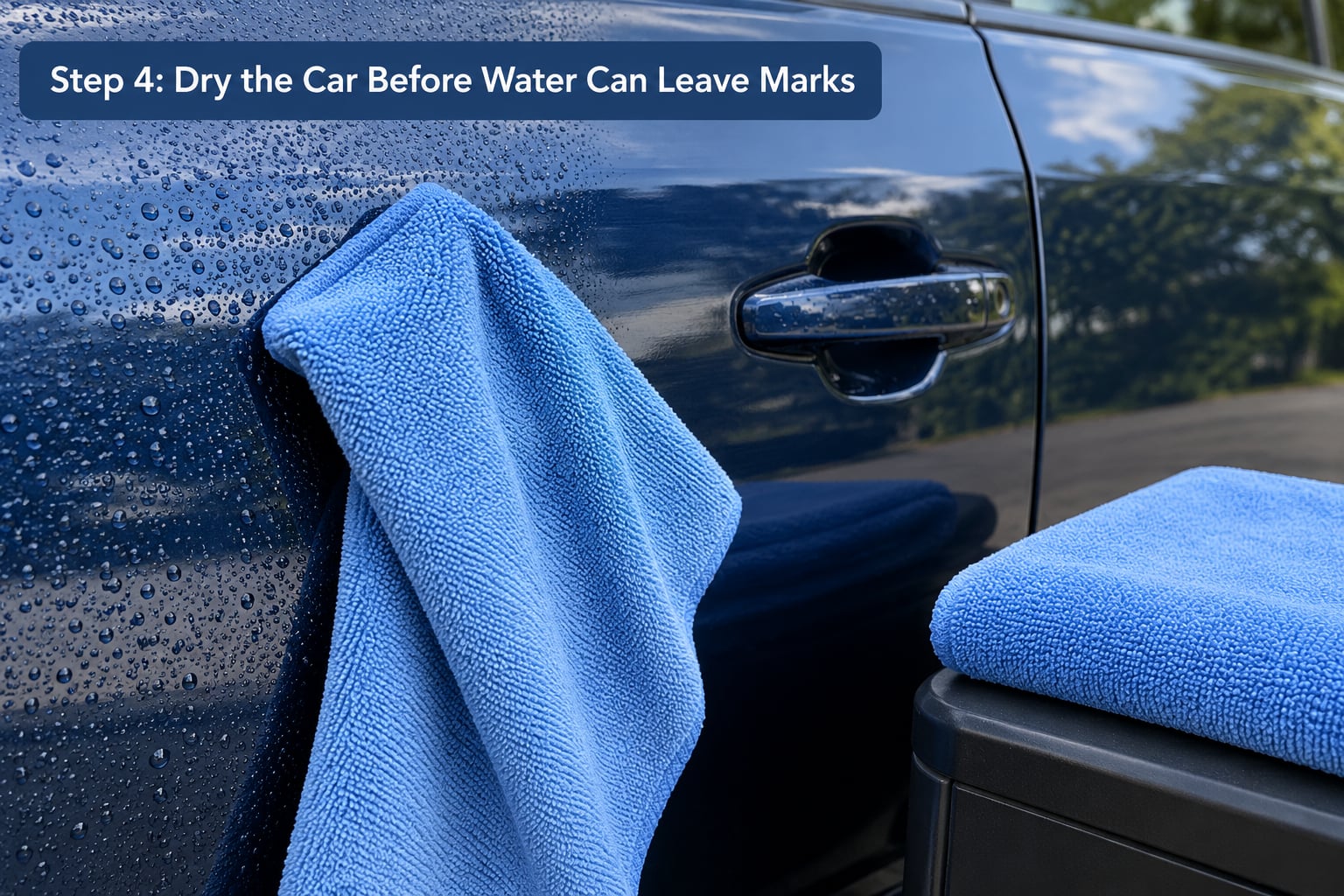 Step 4: Dry the Car Before Water Can Leave Marks